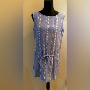 JCrew Draw String Tunic Blue & White with pockets - XSmall -